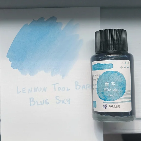 Fountain pen ink Diamine Aqua Blue & Lennon Tool Bar Blue Sky - Picture 4 of 5